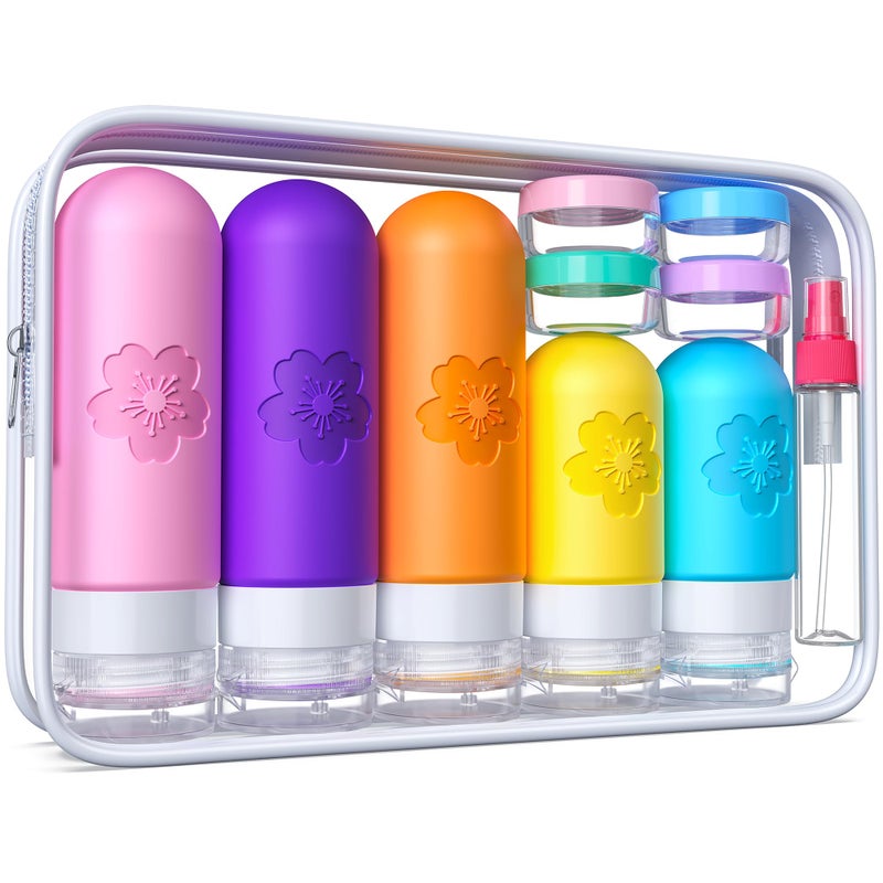 Amzrole 20Pack Travel Bottles for Toiletries, Silicone TSA Approved Travel Size Containers, Travel Essentials Leak Proof Refillable Liquid, Travel Shampoo and Conditioner Bottles - Image 1
